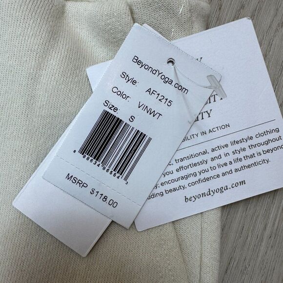 Beyond Yoga Hold The Line Jogger Womens Small Vintage White AF1215 - Picture 3 of 3